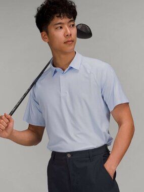 Lululemon x Trendy Golf Stretch Golf Polo Short Sleeve Pastel Blue L